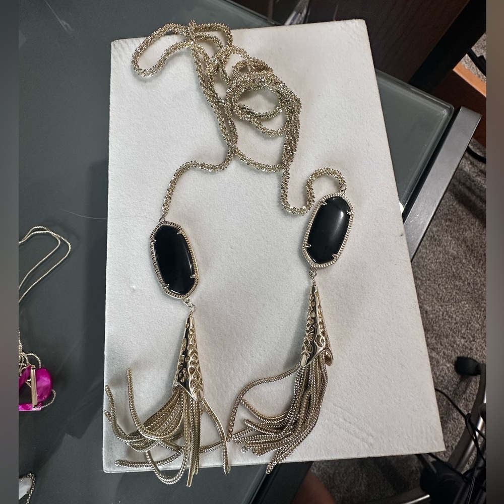Black and Gold Kendra Scott Tassel Necklace